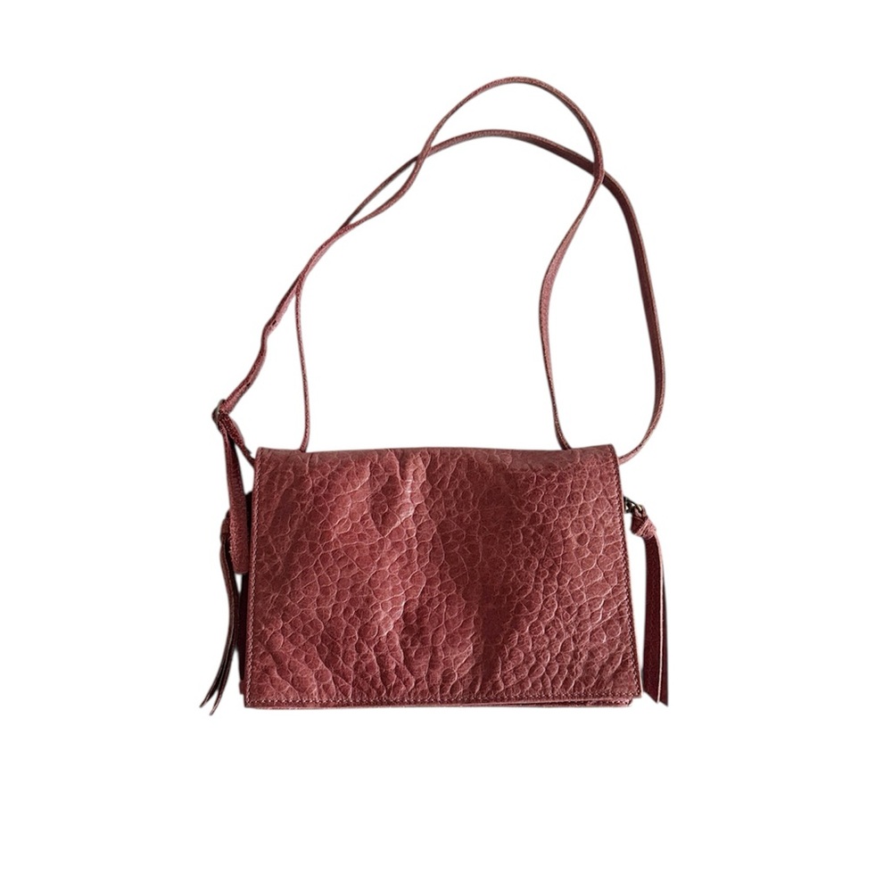 49 Square Miles Boho Burgundy Peeble Leather Convertible Shoulder Crossbody Bag